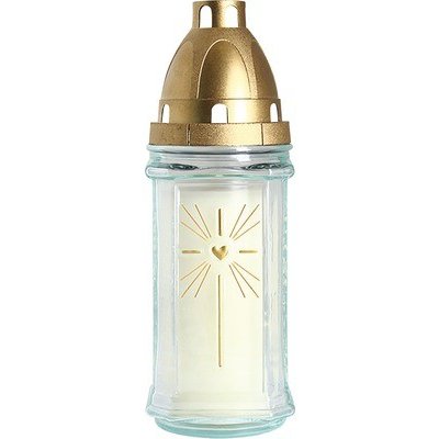 Lampa hřbitovní SVATOZÁŘ skleněná 200g d7,5x22cm bílá II. – Zboží Mobilmania