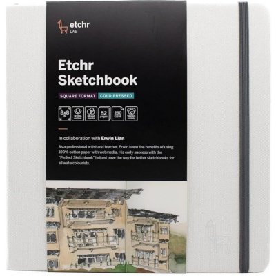 Etchr Lab Skicák Etchr Sketchbook Portrét cold press 20,3×20,3cm – Zboží Mobilmania