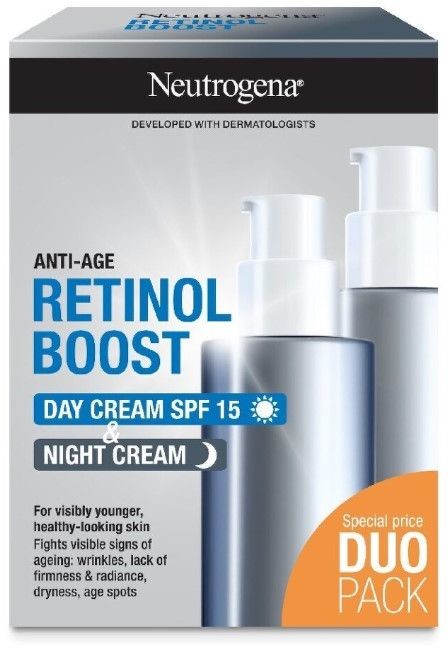 Neutrogena Retinol Boost denní pleťový krém Retinol Boost Day Cream SPF15 50 ml + noční pleťový krém Retinol Boost Night Cream 50 ml dárková sada