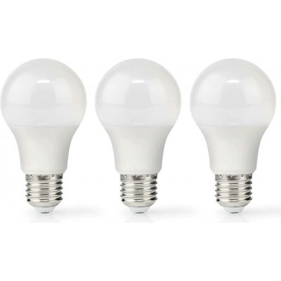 NEDIS LED žárovka E27/ A60/ 8 W/ 220 V/ 806 lm/ 2700 K/ teplá bílá/ matná/ 3 kusy – Hledejceny.cz