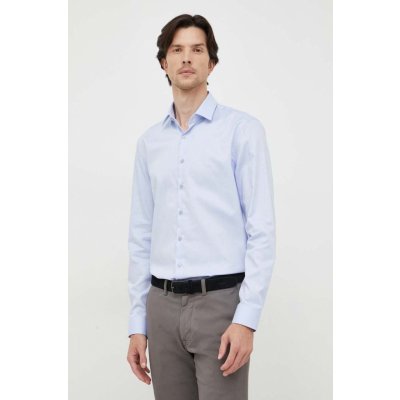 Calvin Klein bavlněná košile slim s klasickým límcem K10K108426 modrá – Zboží Mobilmania