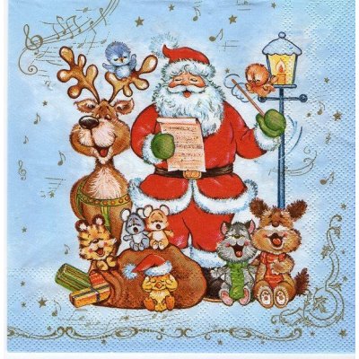 Ubrousek 33 x 33 cm SANTA A ZVÍŘÁTKA – HobbyKompas.cz Ubrousek 33 x 33 cm SANTA A ZVÍŘÁTKA – HobbyKompas.cz