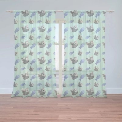Záclony Kočky a rybičky: 2 ks - 150x250 cm - Sablio – Hledejceny.cz