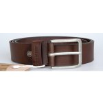 Hnědý kožený opasek Bullburry ze silné matně hnědé kůže FLW – Sleviste.cz