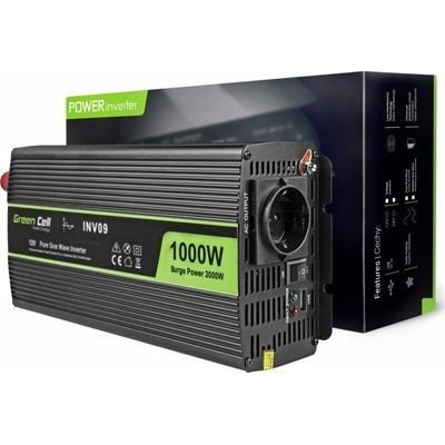 Green Cell Power Inverter 12V/230V, 1000W,2000W, čistá sinusoida