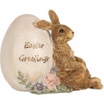 Dekorace socha králík s vajíčkem Easter Greetings 12*7*9 cm – Hledejceny.cz