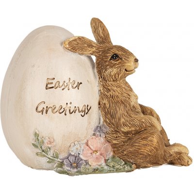 Dekorace socha králík s vajíčkem Easter Greetings 12*7*9 cm – Hledejceny.cz