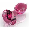 Anální kolík Icicles No. 79 růžový skleněný kolík diamant