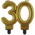 PartyDeco svíčka zlatá číslo 30 – Sleviste.cz