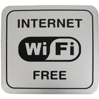 Piktogram 80x80 plastový WIFI FREE stříbrná – Zbozi.Blesk.cz