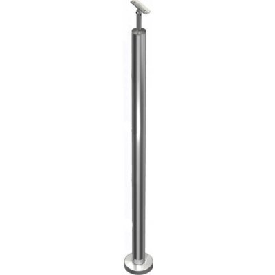 Hahn Steel Konfigurátor - nerezový sloupek Ø42,4mm - bez výplně, AISI 304 na nakloněnou rovinu Výška sloupku: 1070mm, Úhel šikminy: 15° – Zboží Mobilmania