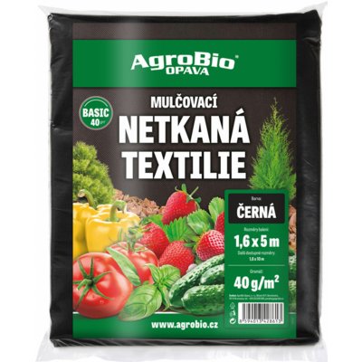 AgroBio Opava Netkaná textilie BASIC 1,6 x 5 m 40 g/m² černá – Hledejceny.cz