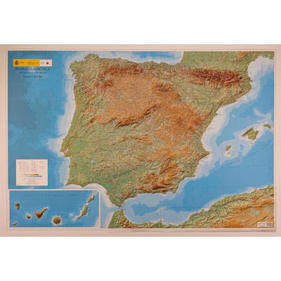 Excart Maps Španělsko a Portugalsko - plastická mapa 127 x 90cm Varianta: bez rámu, Provedení: plastická mapa