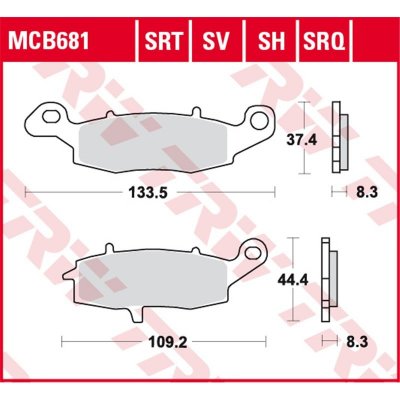 Přední brzdové destičky TRW / Lucas Suzuki SFV 650 Gladius, ABS 2009 - 2016 směs SRQ | Zboží Auto