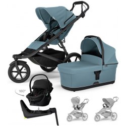 THULE 4v1 Urban Glide 3 Mid Blue s autosedačkou Maple Black základnou a příslušenstvím 2025