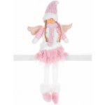 MagicHome Vánoční figurka Myška růžová látka 19x17x59 cm – Hledejceny.cz
