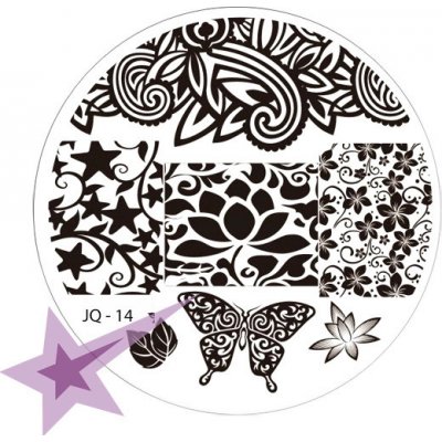 Starnails Razítkovací destička JQ14 Rostlinné ornamenty krajka – Zboží Dáma