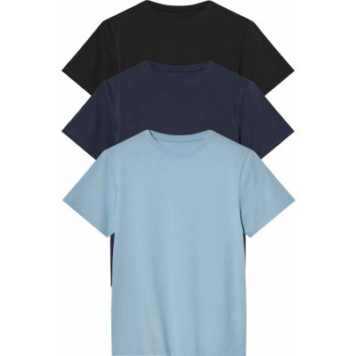 esmara Chlapecké triko, 3 kusy černá / navy modrá / světle modrá – Sleviste.cz