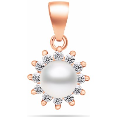 Brilio Silver perlový přívěsek se zirkony PT88R – Zboží Dáma