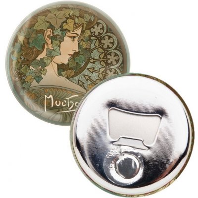 Kovový otvírák Alfons Mucha - Ivy, ø 5,8 cm – Hledejceny.cz