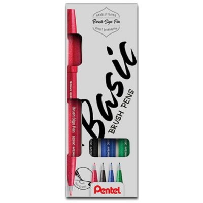 Pentel Brush Sign Pen SES15 4 ks Basic – Zboží Živě