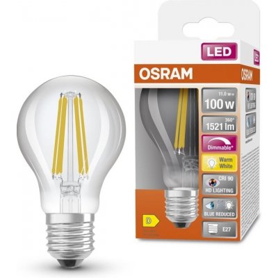 Osram 4058075602533 Stmívatelná LED průhledná žárovka E27 11 W SUPERSTAR, teplá bílá – Zboží Živě