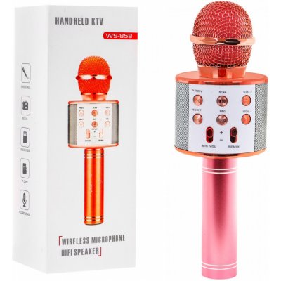 Mamido Bezdrátový karaoke mikrofon zlato růžový – Zboží Mobilmania