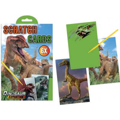 Mikro trading Vyškrabávací karty s obrázky Dinosauří motivy 6 ks – Hledejceny.cz