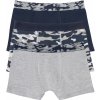 Dětské spodní prádlo Pepperts chlapecké boxerky, 3 kusy vzor kamufláž/námořnická modrá/šedá