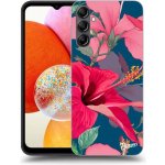 Pouzdro Picasee silikonové Samsung Galaxy A14 5G A146P - Hibiscus černé – Zboží Mobilmania