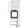 Kuchyňská dolní skříňka EXTkuch Skříňka pro vestavbu MALMO D14RU/3E WHITE, ares black