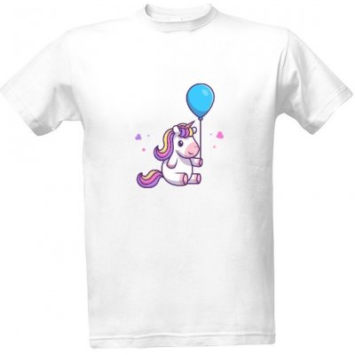 Tričko s potiskem Jednorožec balonek 2 pánské Bílá – Zboží Mobilmania