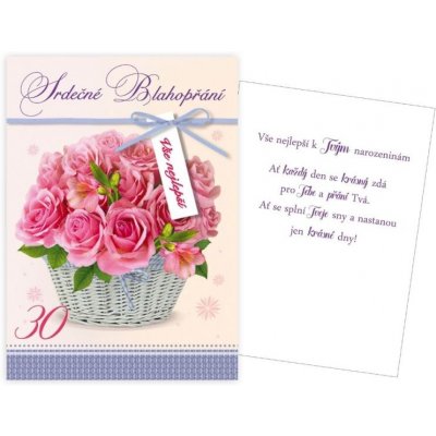 Přání k narozeninám zlacené WB 02170-0105 – Zboží Dáma