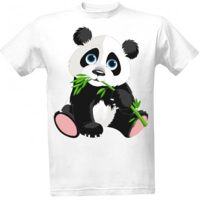 Tričko s potiskem panda pánské Bílá