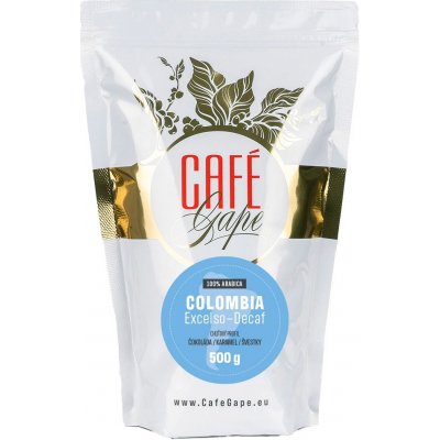 Café Gape Colombia Bezkofeinová káva mocca konvička středně hrubé mletí 0,5 kg