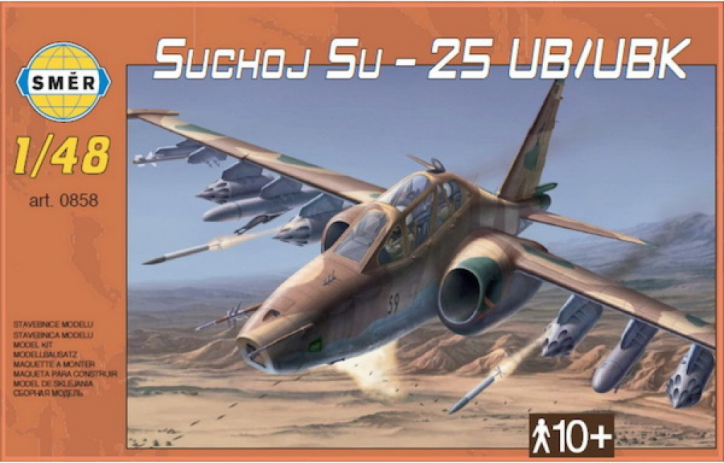 Směr plastikový model letadla ke slepení Suchoj SU-25 UB-UBK slepovací stavebnice letadlo 1:48