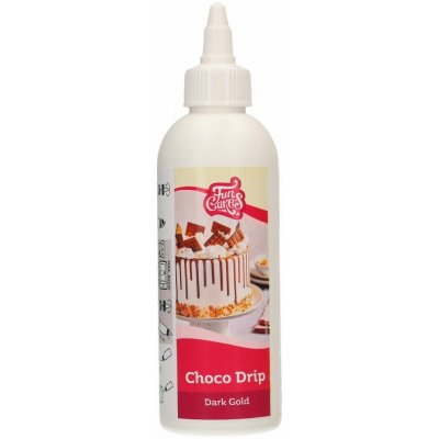 FunCakes Čokoládová poleva v tubě Cake Drip tmavě zlatá 180 g – Hledejceny.cz