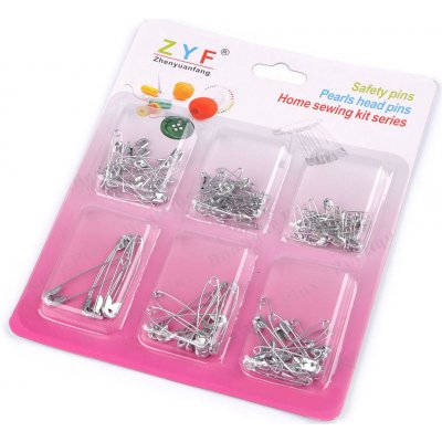 Spínací špendlíky na kartě mix velikostí Varianta: 1 nikl, Balení: 1 karta – Hledejceny.cz