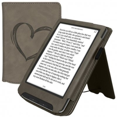 KW Mobile Brushed Heart pro Pocketbook 629 Verse 634 Verse Pro Color 23SF002C šedé – Zboží Mobilmania