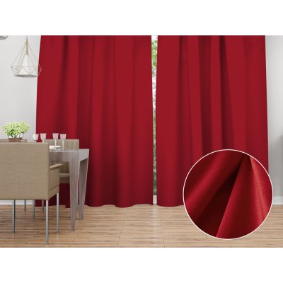 Biante Sametový závěs Velvet Premium SVP-038 Sytě červený - šířka 135 cm 135x200 cm – Hledejceny.cz