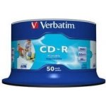 Verbatim CD-R 700MB 52x, AZO, printable, spindle, 50ks (43438) – Hledejceny.cz