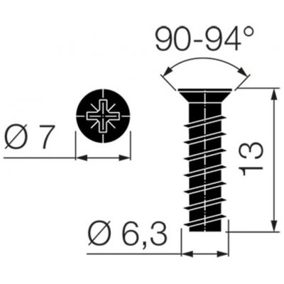 Walteco Eurovrut průměr 6,3x13mm, černý, 20 ks , 60089 – Zboží Mobilmania