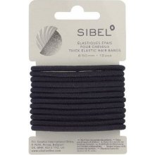 Silné gumičky Sibel 50 mm, 12 ks, černé 4441412
