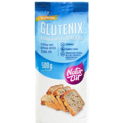 Naturbit Glutenix Bezlepková moučná směs na přípravu hnědého chleba 500g – Zbozi.Blesk.cz