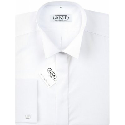 AMJ Comfort fit společenská košile prodloužený rukáv s frakovým límečkem JDAF18 bílá – Zboží Mobilmania
