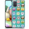 Pouzdro a kryt na mobilní telefon Samsung Pouzdro Head Case Samsung Galaxy A71 SOVIČKY ZELENÉ