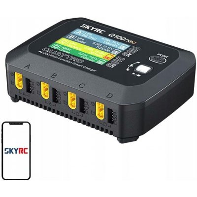 SkyRC Q100 Neo Čtyřkanálová nabíječka AC/DC 100W/240W 6A 4S LiPo/LiIon – Zboží Dáma