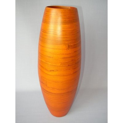 Axin Trading Bambusová váza vysoká oranžová