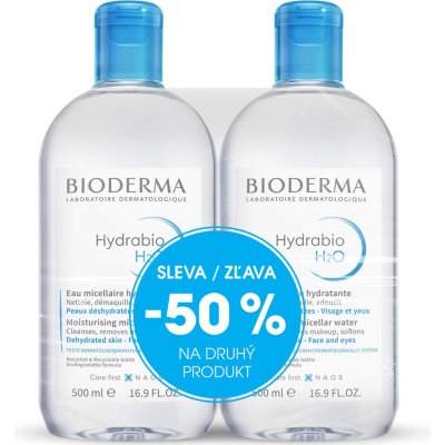 Bioderma Hydrabio H2O micelární voda 2 x 500 ml dárková sada – Zboží Mobilmania