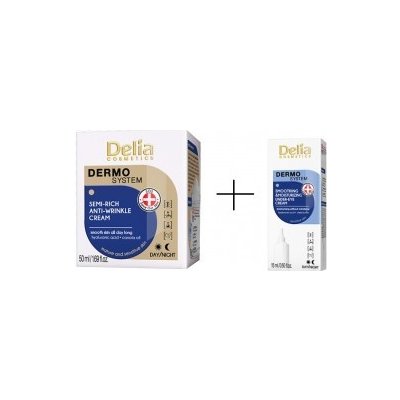 Delia Cosmetics polomastný krém proti vráskám 50 ml + oční krém 15 ml dárková sada